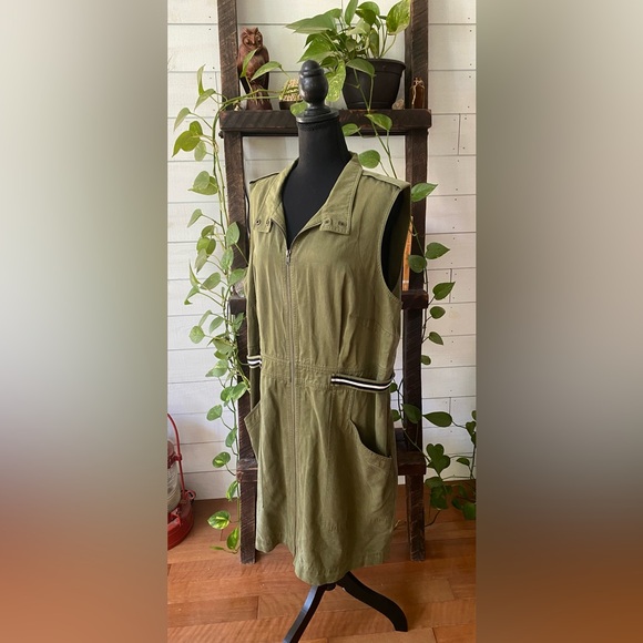 Plenty by Tracy Reese: Military Green Utility Dress - Picture 15 of 17